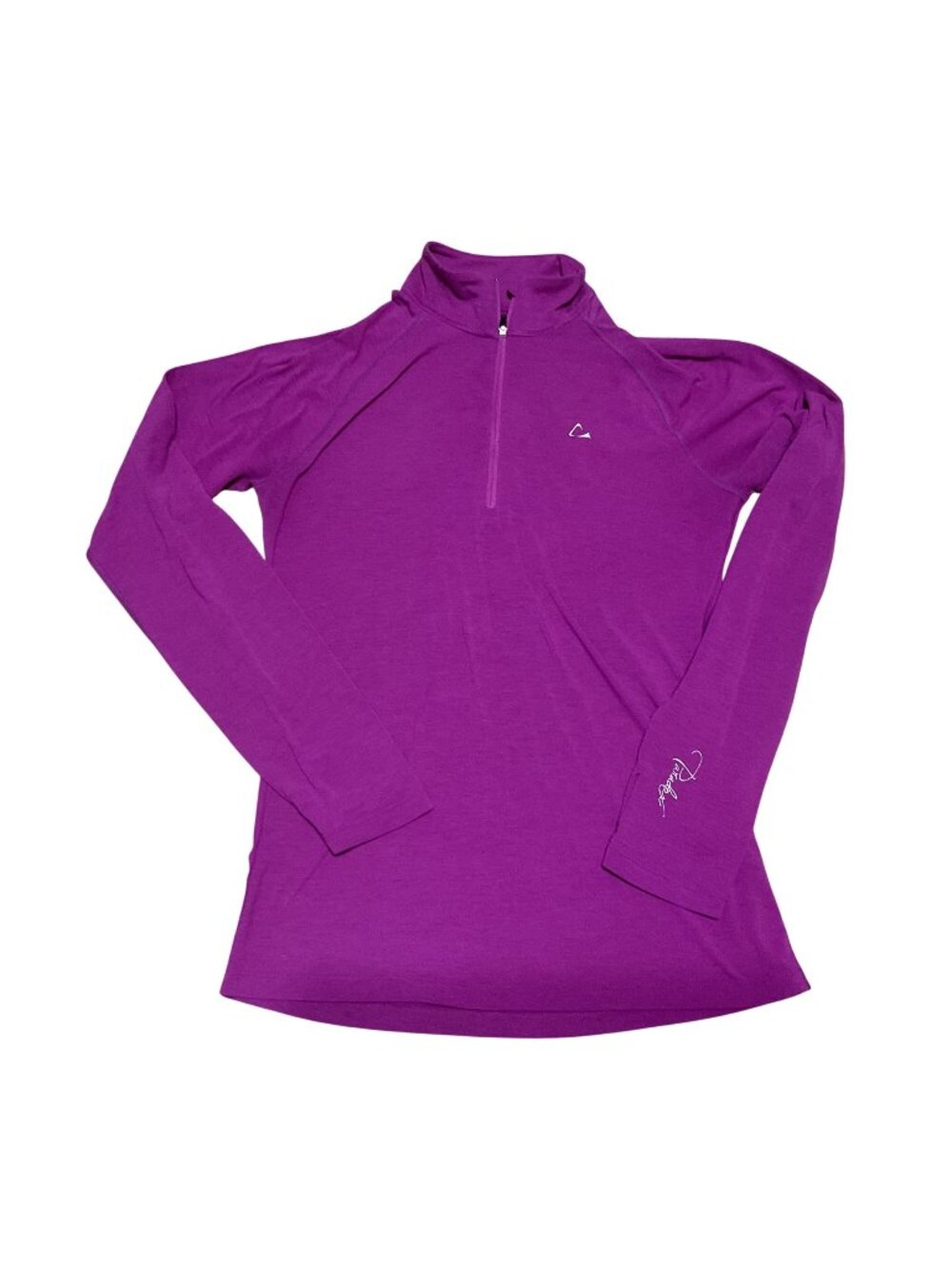 Paradox Merino Blend 1/4 Zip Long Sleeve Top S Purple Thumbholes Base Layer